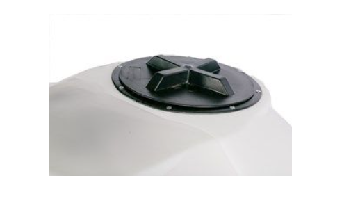 Close up of the sealed access lid on the Water Works fresh water tank